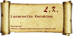 Lazarovits Kerubina névjegykártya